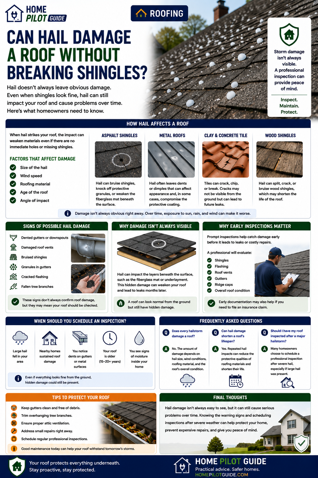 Can Hail Damage a Roof Without Breaking Shingles?
