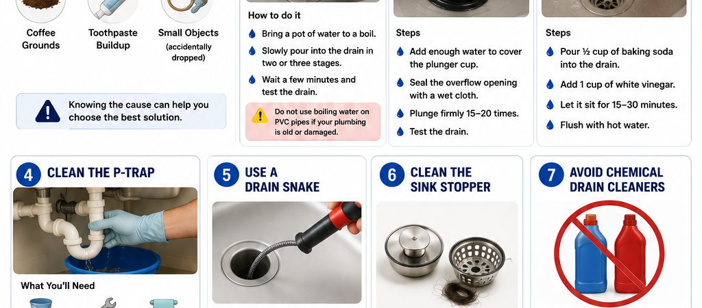 How to Unclog a Sink Drain: 7 Safe Methods That Actually Work