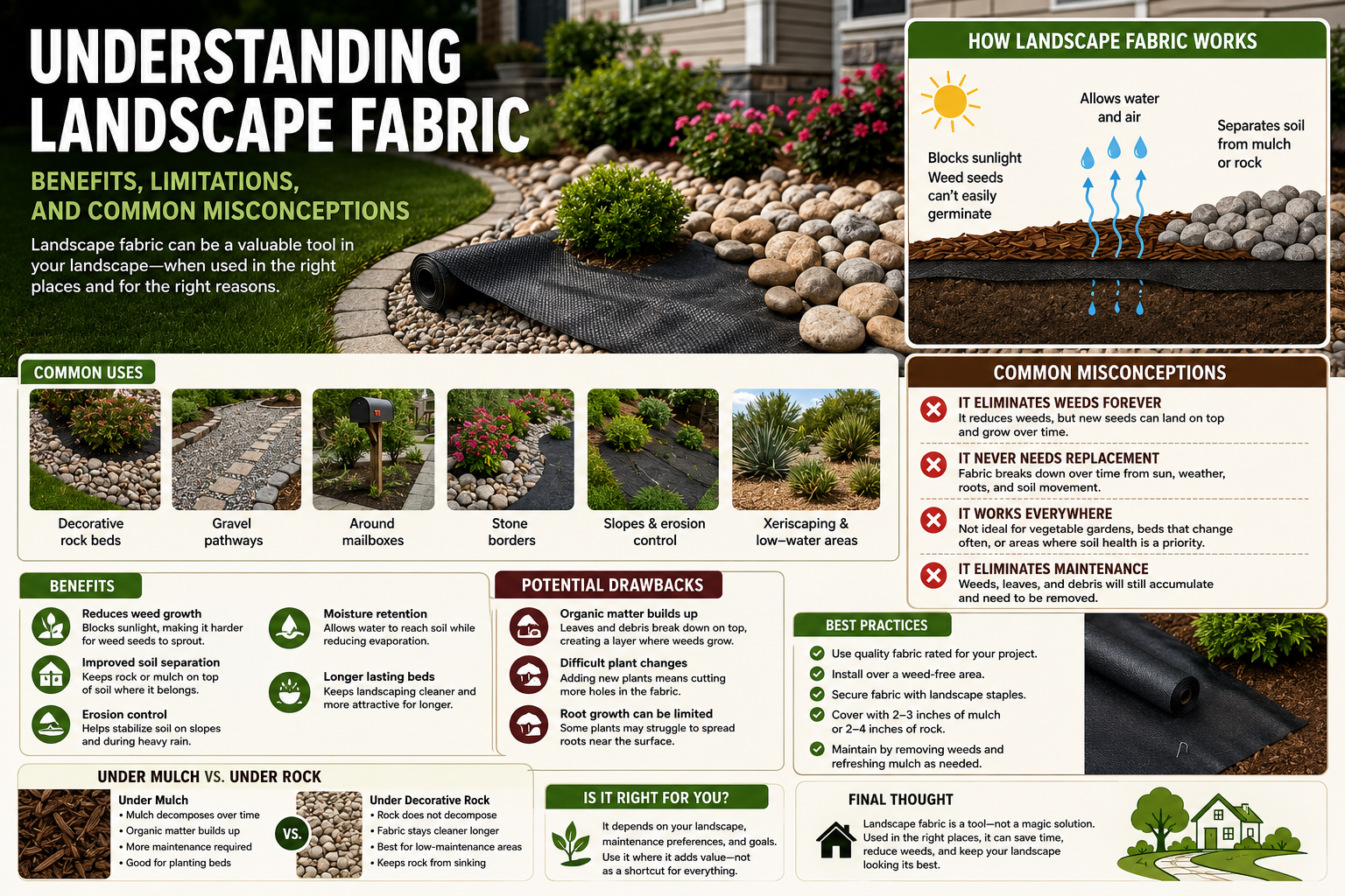Understanding Landscape Fabric: Benefits, Limitations, and Common Misconceptions